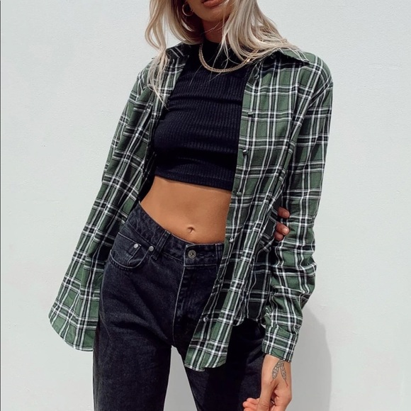 Princess Polly Jackets & Blazers - green princess polly flannel
